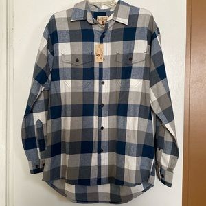 Redhead Button down blue plaid shirt